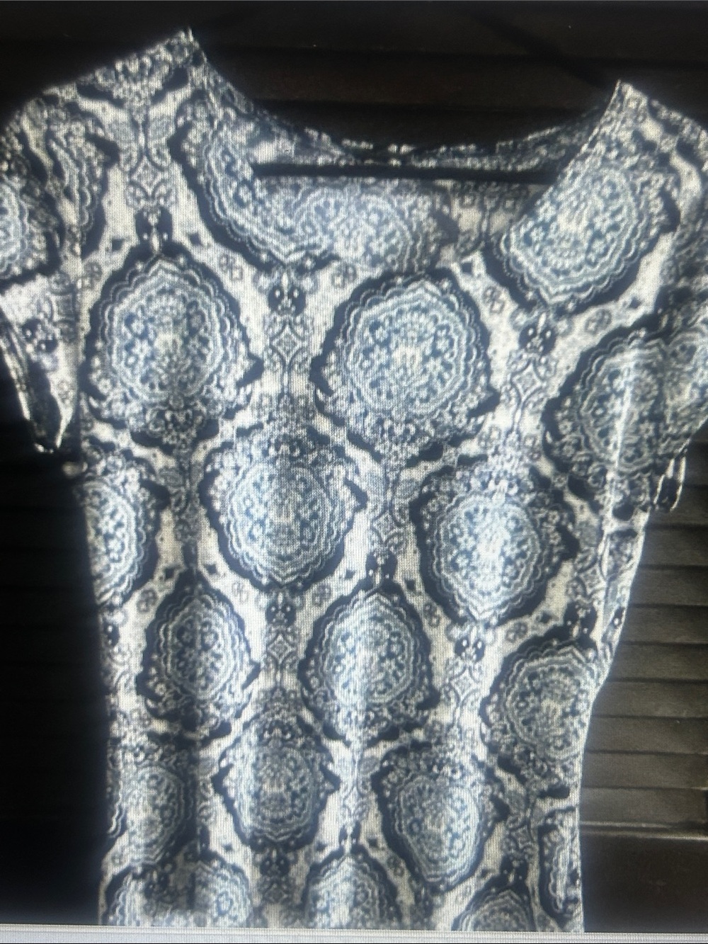 Women's Navy Medallion Short Sleeve Tee